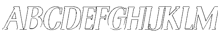 Nakumita Oblique Outline Font UPPERCASE