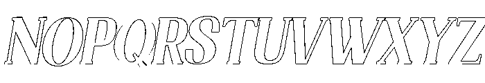 Nakumita Oblique Outline Font UPPERCASE