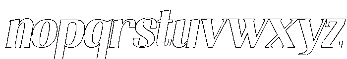 Nakumita Oblique Outline Font LOWERCASE
