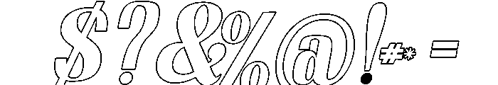 Nakumita-ObliqueOutline Font OTHER CHARS