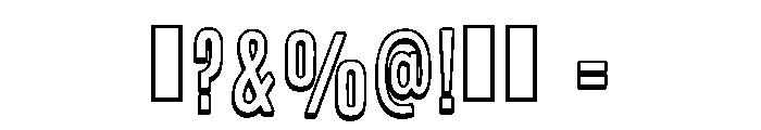 Narrow Outline Regular Font OTHER CHARS