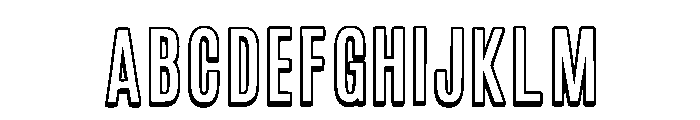 Narrow Outline Regular Font UPPERCASE