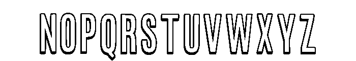 Narrow Outline Regular Font LOWERCASE