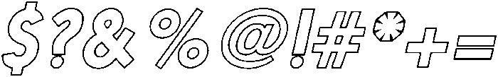 Nanami Outline Oblique otf (400) Font OTHER CHARS