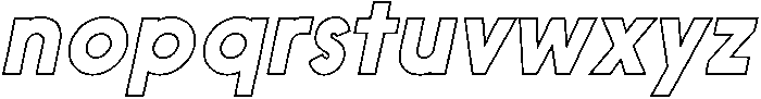 Nanami Outline Oblique otf (400) Font LOWERCASE