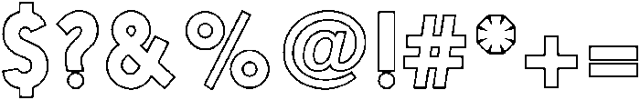 Nanami Outline Regular otf (400) Font OTHER CHARS