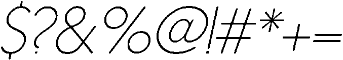 Nanami Rounded Thin Oblique otf (100) Font OTHER CHARS
