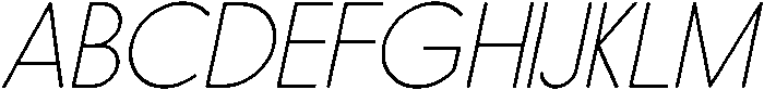 Nanami Rounded Thin Oblique otf (100) Font UPPERCASE
