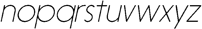 Nanami Rounded Thin Oblique otf (100) Font LOWERCASE