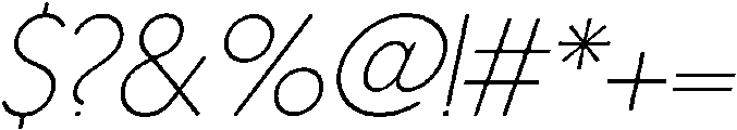 Nanami Thin Oblique otf (100) Font OTHER CHARS