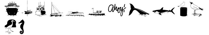 Nautical Doodles Font UPPERCASE
