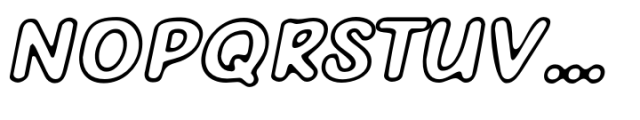 Nabana Outline Blur Bold Italic Font UPPERCASE