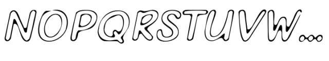 Nabana Outline Blur Italic Font UPPERCASE