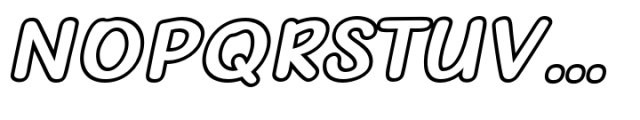 Nabana Outline Bold Italic Font UPPERCASE