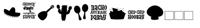 Nacho Man  Fiesta Color Dingbat Font UPPERCASE