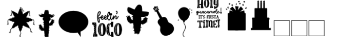 Nacho Man  Fiesta Color Dingbat Font UPPERCASE