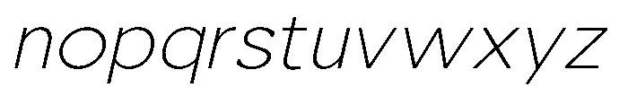 Nacht Grotesk Extra Light Expanded Slanted Font LOWERCASE