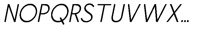 Nacht Grotesk Light Condensed Slanted Font UPPERCASE