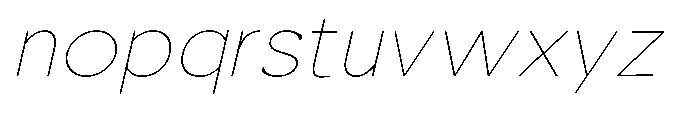 Nacht Grotesk Thin Expanded Slanted Font LOWERCASE