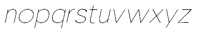 Nacht Grotesk Thin Semi Expanded Slanted Font LOWERCASE