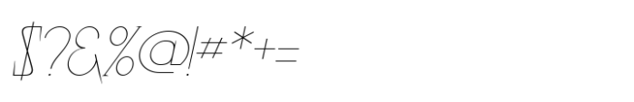 Naraku Thin Italic Font OTHER CHARS