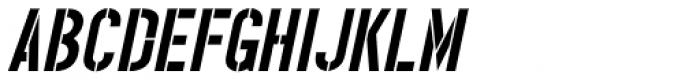 Narrow Stencil Oblique JNL Font UPPERCASE