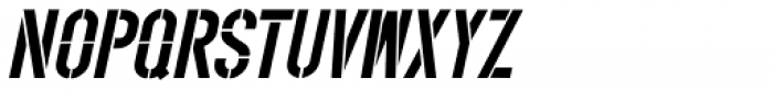 Narrow Stencil Oblique JNL Font UPPERCASE