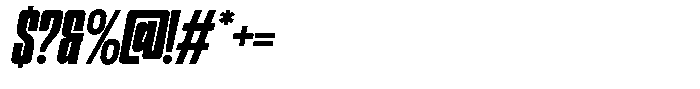 Narrowtone Italic Extra Bold Font OTHER CHARS