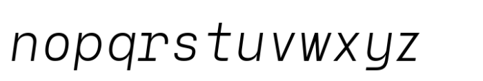 Naru Mono Italic Font LOWERCASE