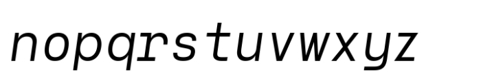 Naru Mono Medium Italic Font LOWERCASE