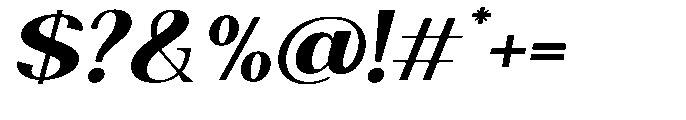 Natharie Bold Expanded Slant Font OTHER CHARS