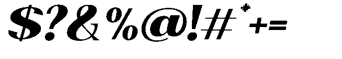 Natharie Extra Bold Exp Slant Font OTHER CHARS