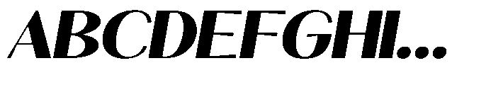 Natharie Extra Bold Exp Slant Font UPPERCASE