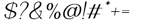 Natharie Extra Light Exp Slant Font OTHER CHARS