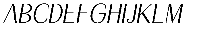 Natharie Extra Light Exp Slant Font UPPERCASE