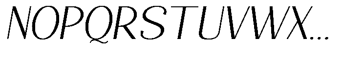 Natharie Extra Light Exp Slant Font UPPERCASE