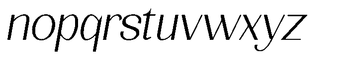 Natharie Extra Light Exp Slant Font LOWERCASE