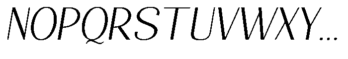 Natharie Extra Light Sem Exp Slant Font UPPERCASE