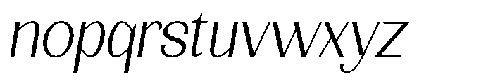 Natharie Extra Light Sem Exp Slant Font LOWERCASE