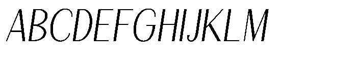 Natharie Extra Light Semi Condensed Slant Font UPPERCASE