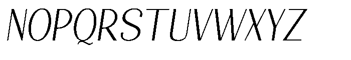 Natharie Extra Light Semi Condensed Slant Font UPPERCASE
