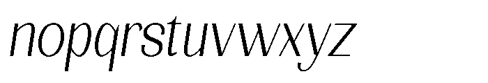 Natharie Extra Light Semi Condensed Slant Font LOWERCASE
