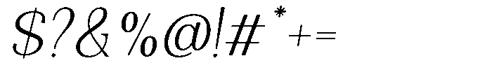 Natharie Extra Light Slant Font OTHER CHARS