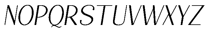 Natharie Extra Light Slant Font UPPERCASE