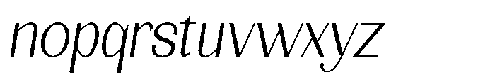 Natharie Extra Light Slant Font LOWERCASE