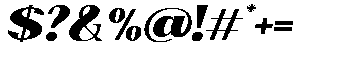 Natharie Heavy Expanded Slant Font OTHER CHARS