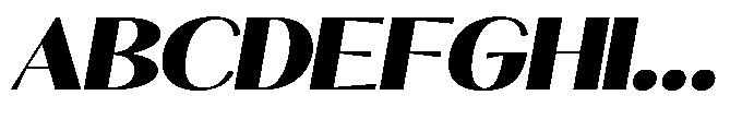 Natharie Heavy Expanded Slant Font UPPERCASE
