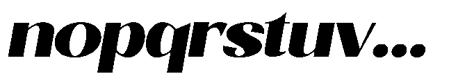 Natharie Heavy Expanded Slant Font LOWERCASE
