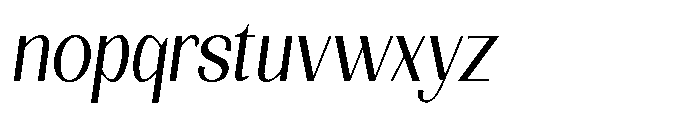 Natharie Light Condensed Slant Font LOWERCASE
