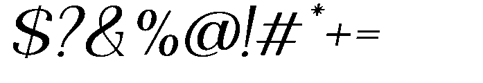 Natharie Light Expanded Slant Font OTHER CHARS
